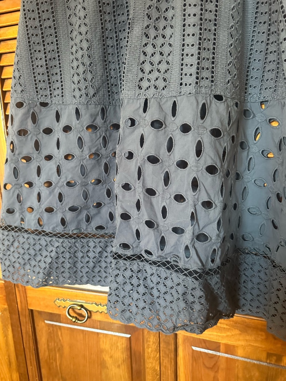 Wrap London indigo steel blue Broderie Eyelet Midi Skirt size 10. - Picture 12 of 15